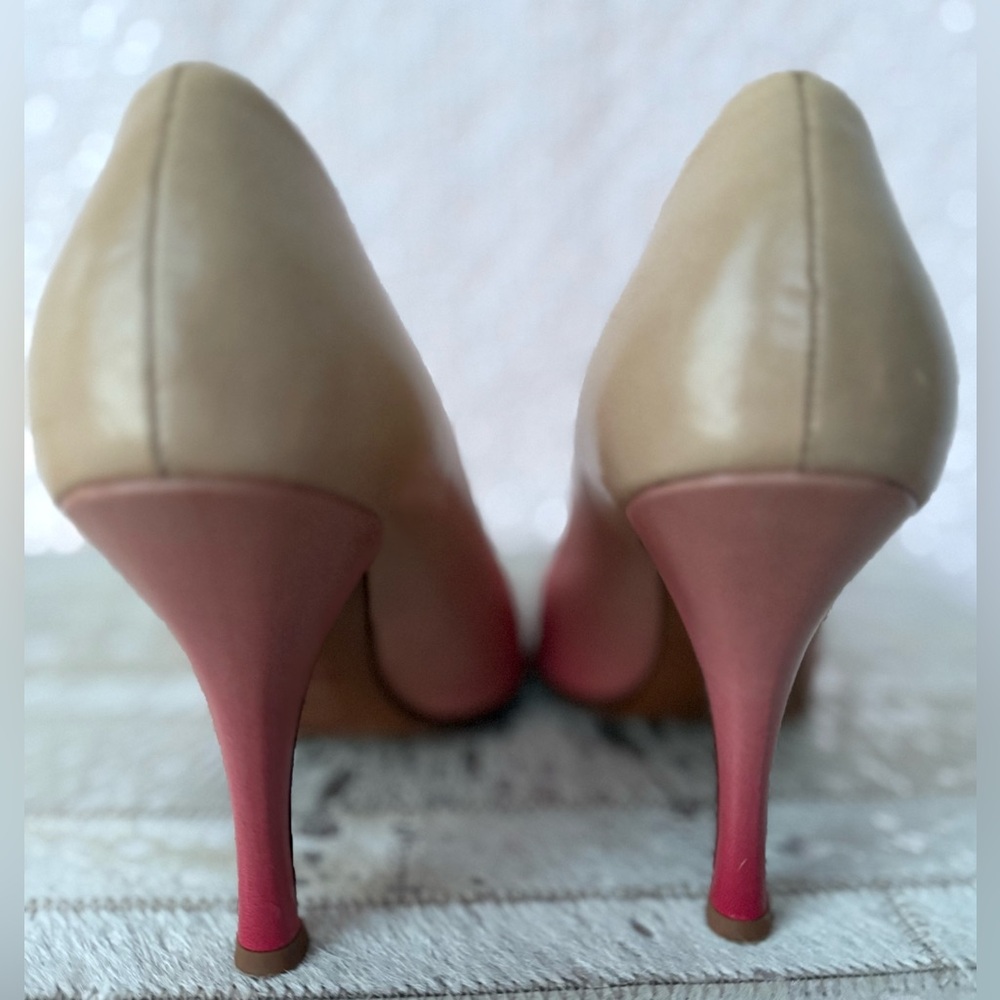 PRADA Ombré Red Pink Nude Pointed Toe Stiletto Pumps 35.5 IT US 5-5 1/2 - Picture 8 of 11